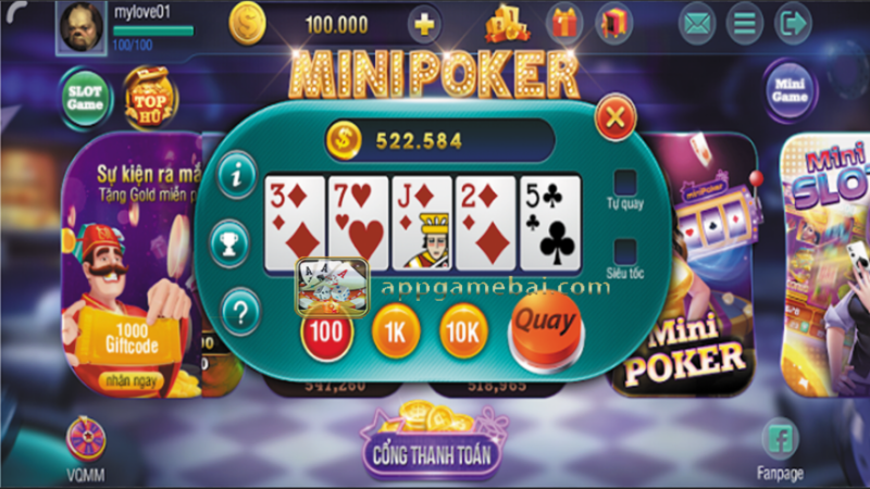 Các điều cần lưu ý khi chơi Mini Poker